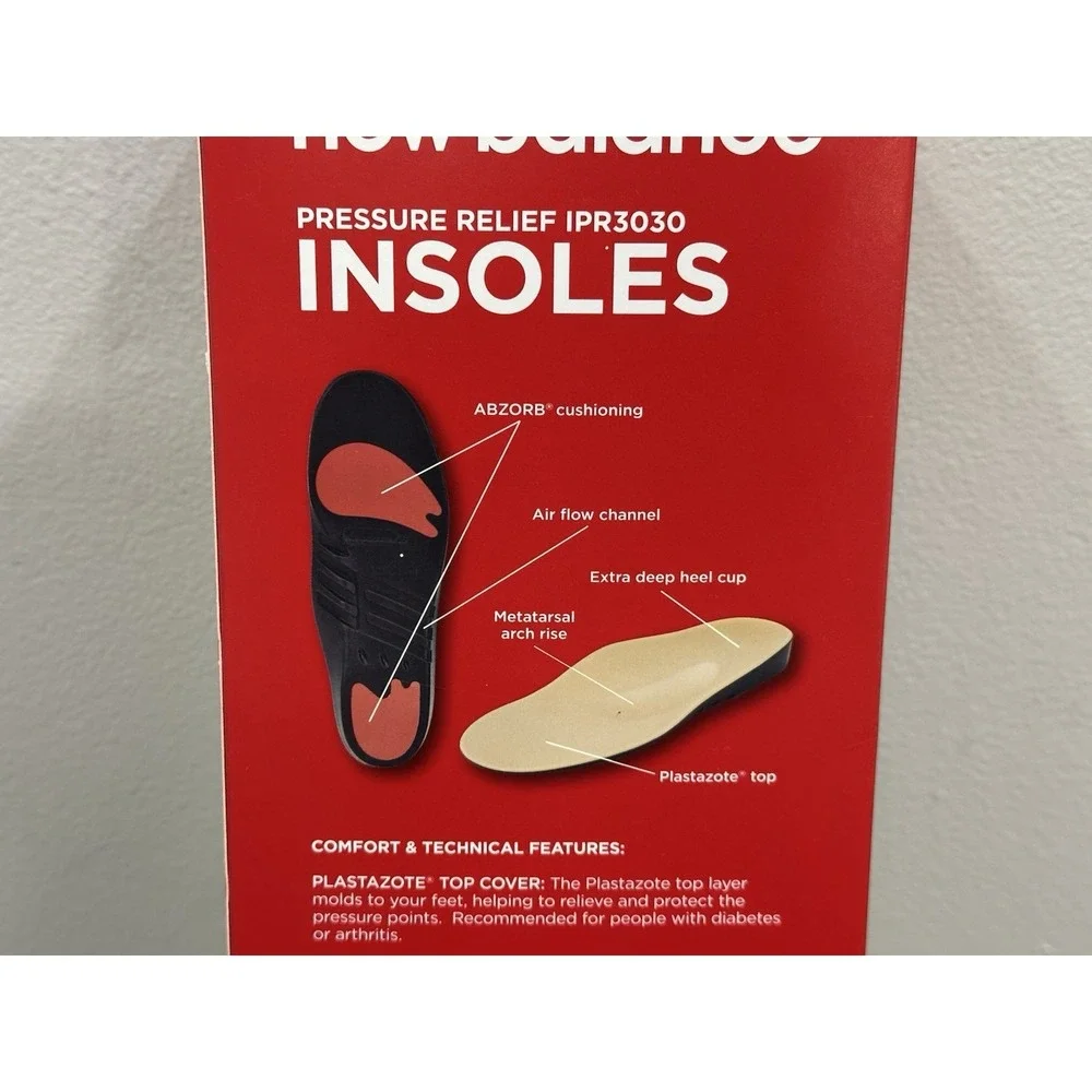 New Balance IPR3030 Pressure Relief 3030 Insoles Men's 10 Women's 11.5